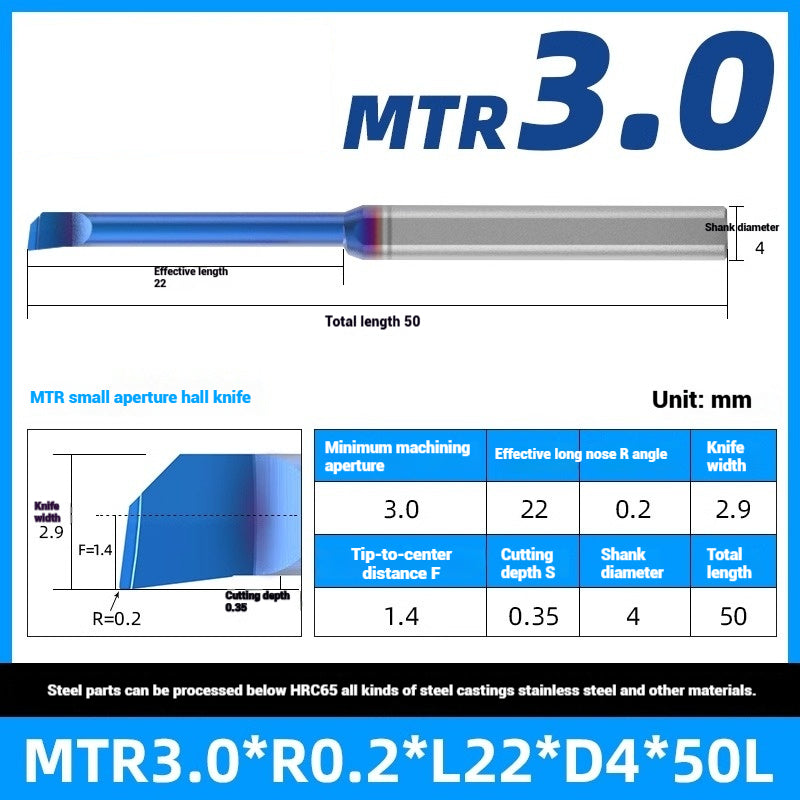 1122-MTR Small Bore Boring Tools Precision Boring Tools for Wear-Resistant Steel CNC Boring Bars Tungsten Carbide Alloy Shock-Resistant Miniature Turning Tools Shandong Denso Pricision Tools Co.,Ltd.